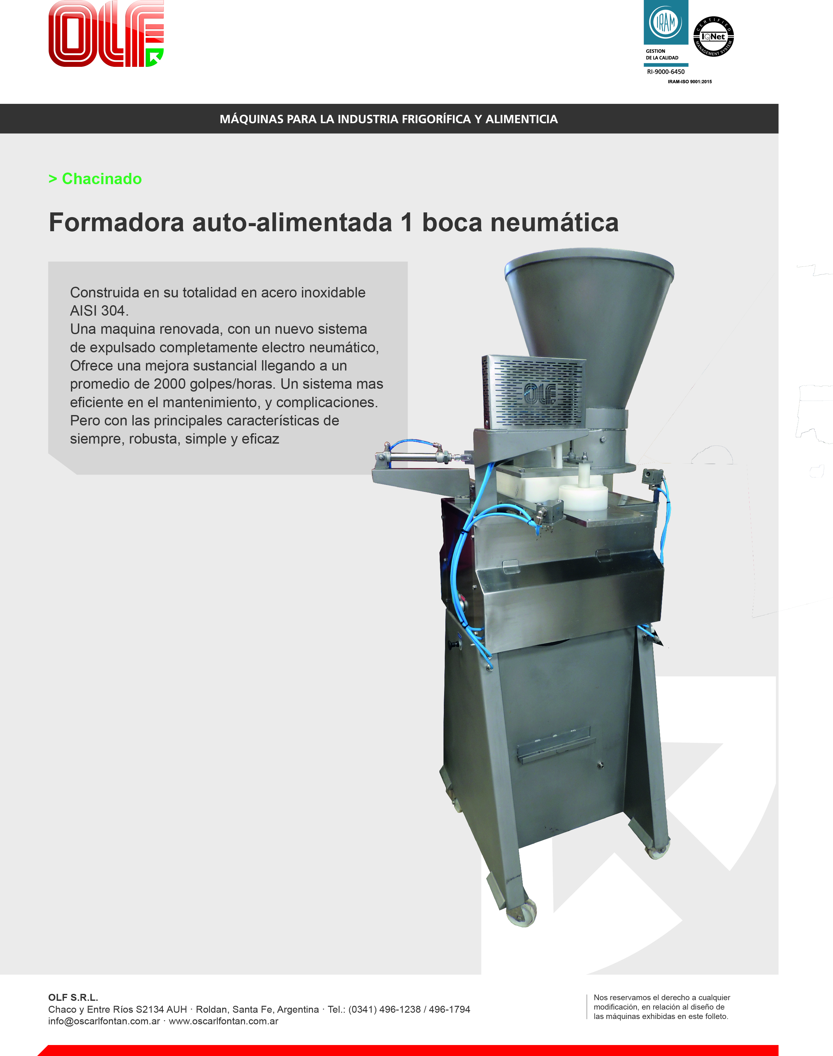 Formadora de Hamburguesas 1 boca